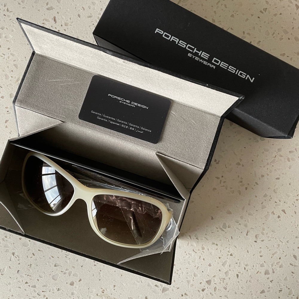 NWOT Porsche Design Crème Lightweight Frame Sunglasses
